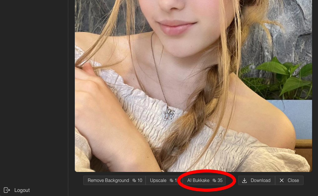 a screenshot of the image details page in photovortex, with the added button of the plugin
